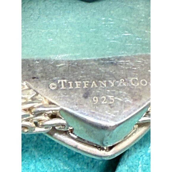 Tiffany & Co Somerset Buckle Bracelate Sterling Silver Heart Mesh 7" Wrist - Picture 9 of 10